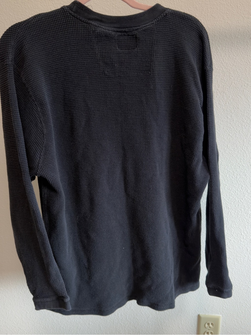 Vintage Wolf Graphic Waffle Knit Long Sleeve Black Y2K Mens L - Picture 3 of 7